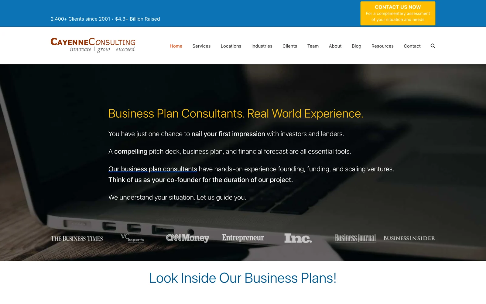 The Cayenne Consulting website as it appeared on 15 October 2026