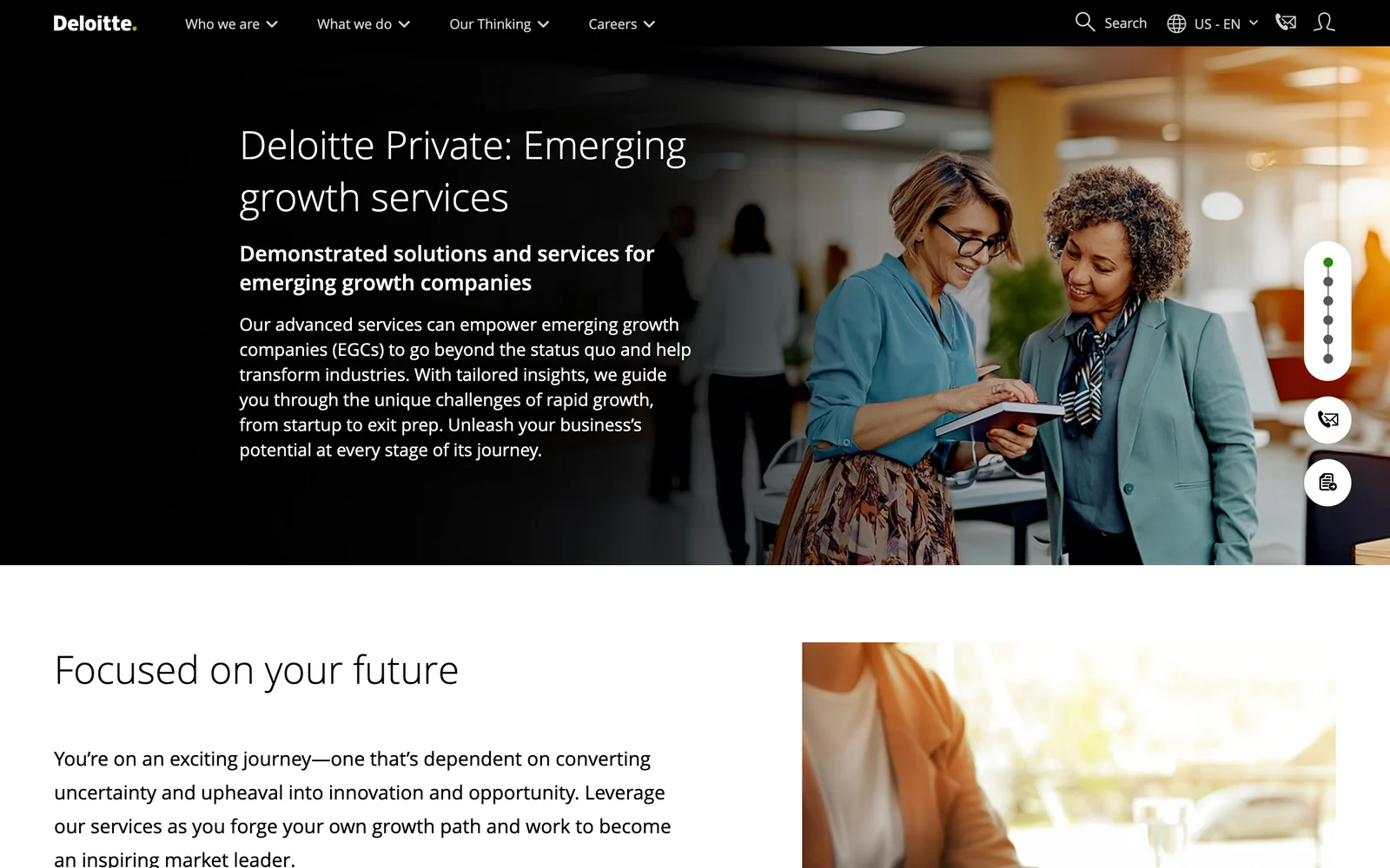 The Deloitte website as it appeared on 15 October 2026