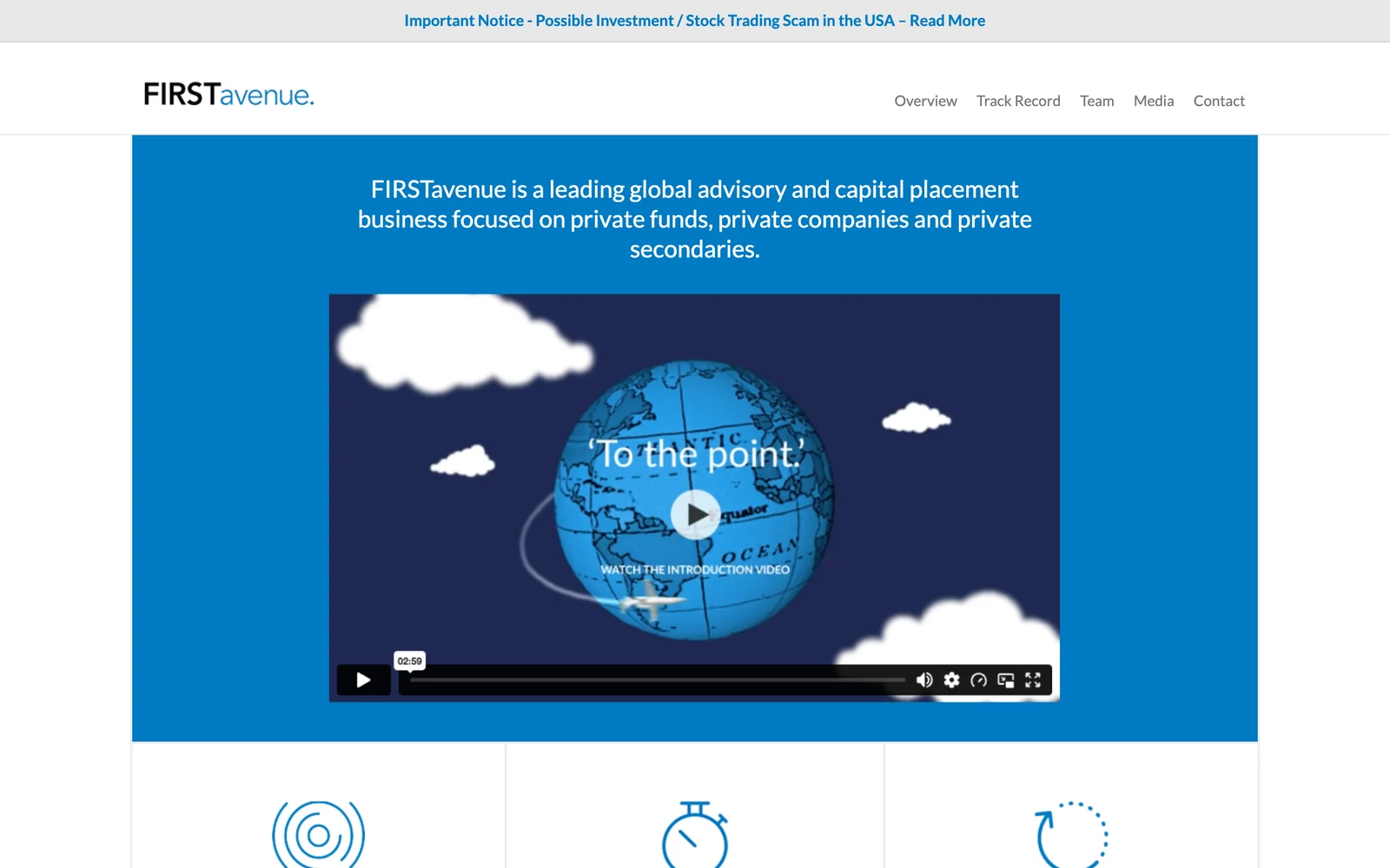 The First Avenue Partners website as it appeared on 15 October 2026