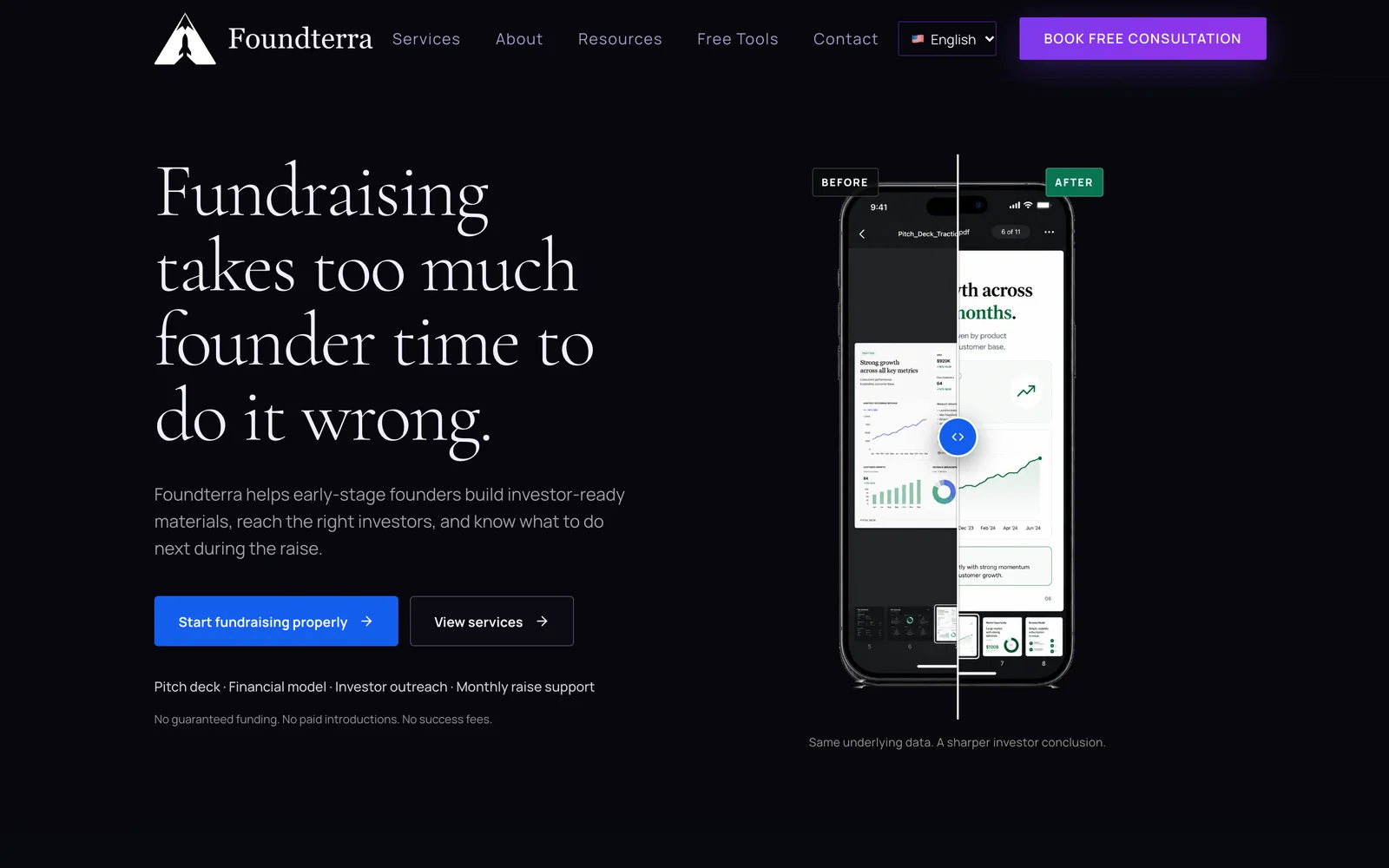 The Foundterra website as it appeared on 15 October 2026