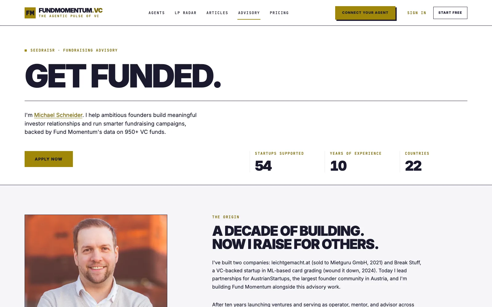The Fund Momentum website as it appeared on 28 October 2026