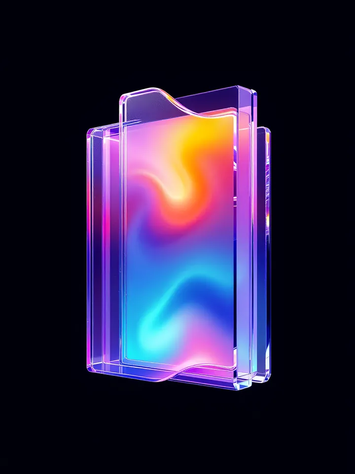 Abstract cover: a closed folder of stacked translucent glass sheets lit from inside, for a guide to the confidential information memorandum