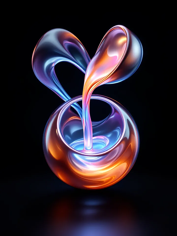 Abstract cover: a ribbon of glowing liquid glass flowing from one open vessel into a second, for a guide to continuation funds