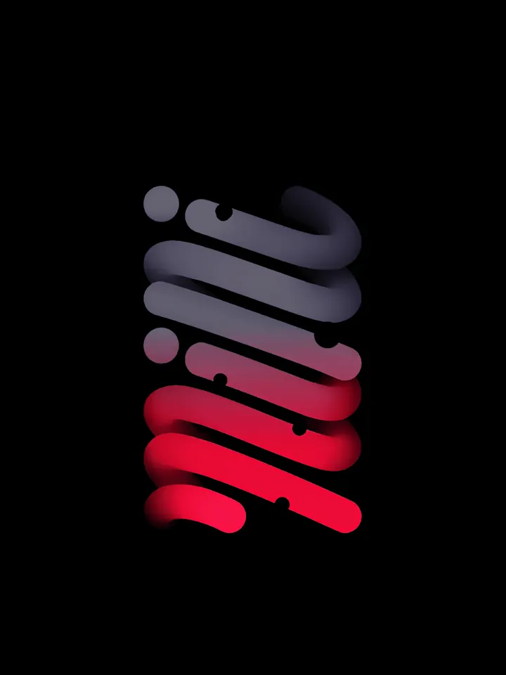Cover image for the pitch deck outline guide: a ribbon folding back and forth into a coil, grey at the top and red at the bottom