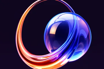 Glass sphere wrapped by a glowing liquid metal arc on a dark background, cover for a guide to capital introduction